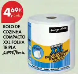 Pingo Doce Rolo de cozinha compacto xxl folha tripla pingo doce promoção