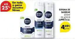 Pingo Doce Nivea men espuma de barbear sensitive promoção