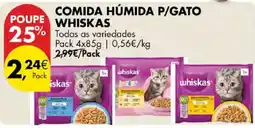 Pingo Doce comida húmida p/gato whiskas promoção