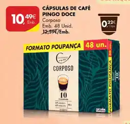 Pingo Doce Cápsulas de café pingo doce corposo promoção