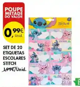 Pingo Doce etiquetas escolares stitch promoção