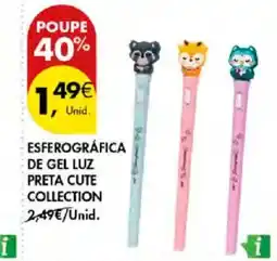 Pingo Doce esferográfica de gel luz preta cute collection promoção