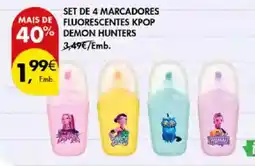 Pingo Doce set de 4 marcadores fluorescentes kpop demon hunters promoção