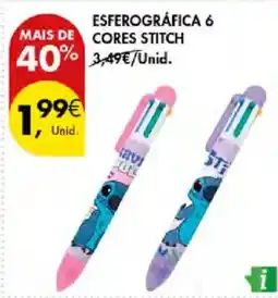 Pingo Doce esferográfica 6 cores stitch promoção