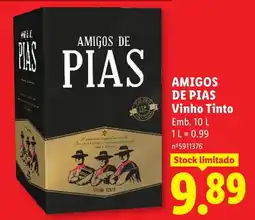 Lidl Amigos de Pias Vinho Tinto promoção