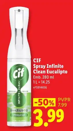Lidl Cif spray infinite clean eucalipto promoção