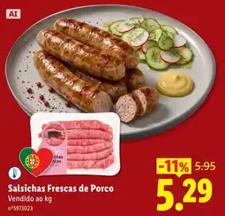 Lidl Salsichas Frescas de Porco promoção