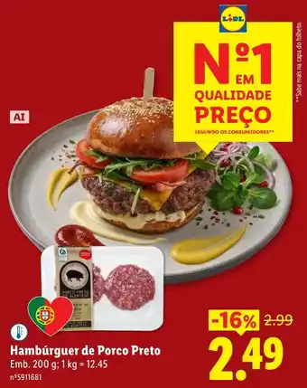 Hambúrguer de Porco Preto