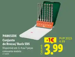 Lidl Parkside conjunto de brocas/ buris sds promoção