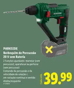 Lidl Parkside berbequim de percussão 20 v sem bateria promoção