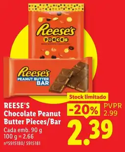 Lidl Reese's Chocolate Peanut Butter Pieces/Bar promoção