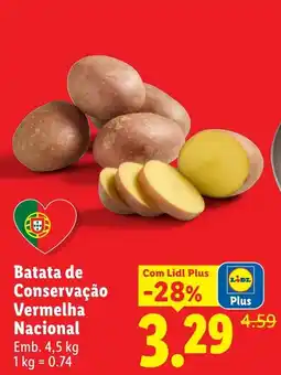 Lidl Batata de conservação vermelha nacional promoção