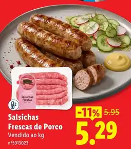 Lidl Salsichas Frescas de Porco promoção