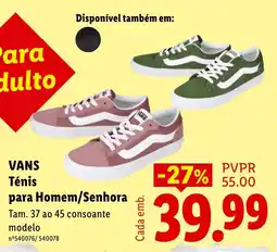 Lidl Vans ténis para homem/senhora promoção