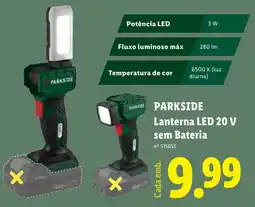 Lidl parkside lanterna led 20 v sem bateria promoção