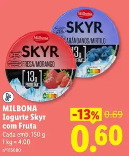 Lidl Milbona Iogurte Skyr com Fruta promoção