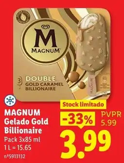 Lidl magnum gelado gold billionaire promoção