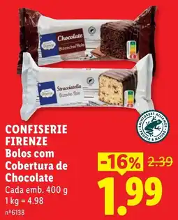 Lidl Confiserie firenze bolos com cobertura de chocolate promoção
