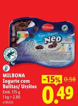 Lidl Milbona Iogurte com Bolitas/Ursitos promoção