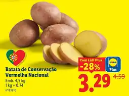 Lidl Batata de Conservação Vermelha Nacional promoção