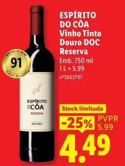 Lidl Espírito do Côa Vinho Tinto promoção