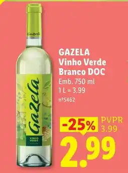 Lidl Gazela Vinho Verde Branco DOC promoção