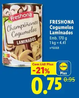 Lidl Freshona cogumelos laminados promoção
