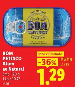 Lidl Bom petisco atum ao natural promoção