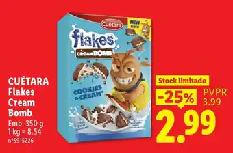 Lidl Cuétara flakes cream bomb promoção