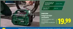 Lidl Parkside compressor 20 v sem bateria promoção