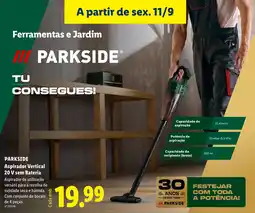 Lidl Parkside aspirador vertical 20 v sem bateria promoção