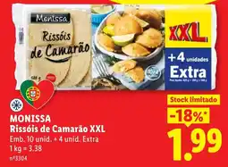 Lidl monissa rissóis de camarão xxl promoção