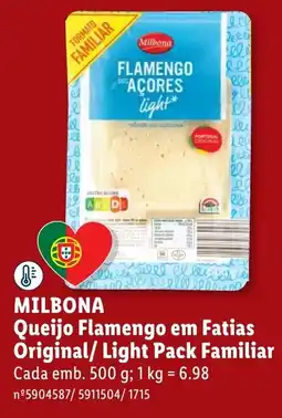 Lidl milbona queijo flamengo em fatias original/ light pack familiar promoção