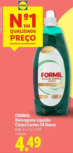 Lidl formil detergente líquido ciclos curtos 54 doses promoção
