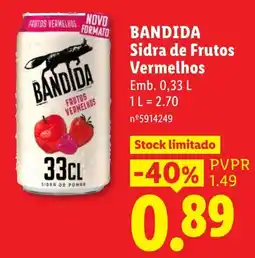 Lidl Bandida sidra de frutos vermelhos promoção
