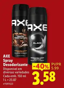 Lidl axe spray desodorizante promoção