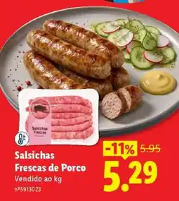 Lidl Salsichas Frescas de Porco promoção