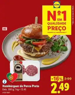 Lidl Hambúrguer de Porco Preto promoção
