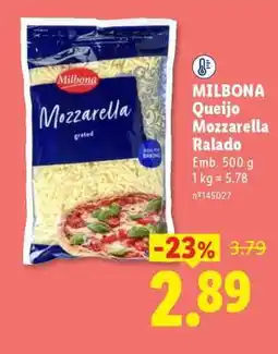 Lidl Milbona Queijo Mozzarella Ralado promoção
