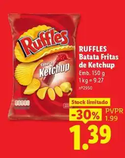 Lidl RUFFLES Batata Fritas de Ketchup promoção