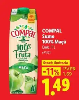 Lidl COMPAL Sumo 100% Maçã promoção
