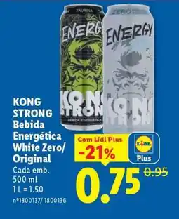 Lidl KONG STRONG Bebida Energética White Zero/Original promoção