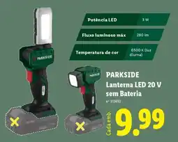 Lidl PARKSIDE Lanterna LED 20 V sem Bateria promoção
