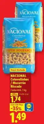 Lidl NACIONAL Cotovelinhos / Macarrão Riscado promoção