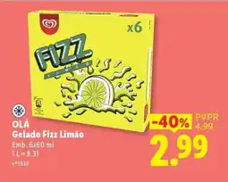 Lidl OLÁ Gelado Fizz Limão promoção