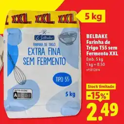 Lidl BELBAKE Farinha de Trigo T55 sem Fermento XXL promoção