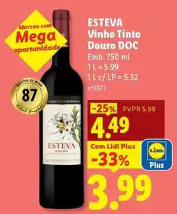 Lidl Esteva Vinho Tinto Douro DOC promoção