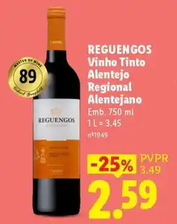 Lidl REGUENGOS Vinho Tinto Alentejo Regional Alentejano promoção