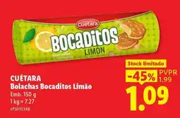 Lidl CUÉTARA Bolachas Bocaditos Limão promoção