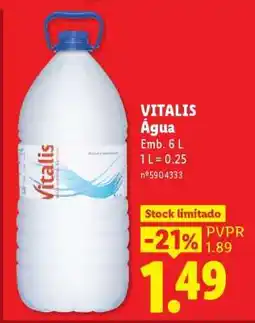 Lidl Vitalis Água promoção